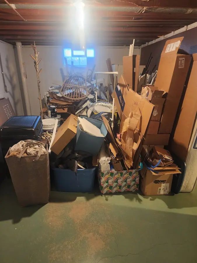 Roll-off dumpster container at job site for 6 Yard Dumpster Rental in Wyoming